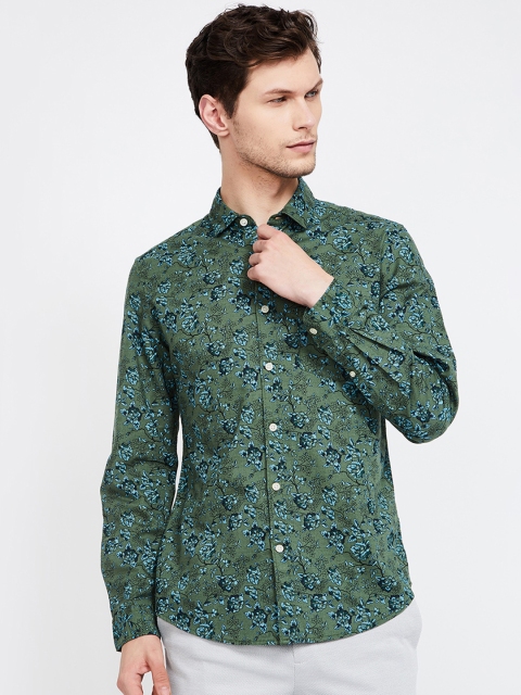 

CODE by Lifestyle Men Green & Blue Slim Fit Floral Printed Casual Shirt