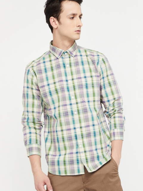 

CODE by Lifestyle Men Blue & Yellow Regular Fit Checked Casual Shirt
