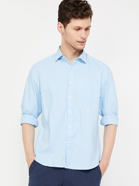 

CODE by Lifestyle Men Blue & White Regular Fit Checked Casual Shirt