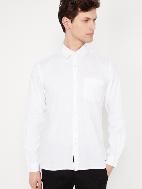 

CODE by Lifestyle Men White Slim Fit Solid Casual Shirt