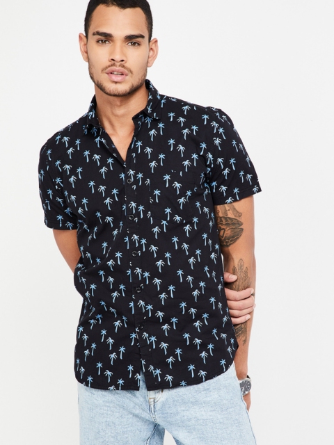 

CODE by Lifestyle Men Navy Blue Slim Fit Printed Casual Shirt