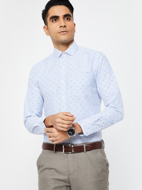 

CODE by Lifestyle Men Blue & White Slim Fit Printed Formal Shirt