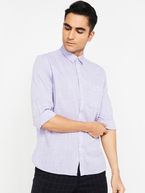 

CODE by Lifestyle Men Purple Regular Fit Solid Casual Shirt
