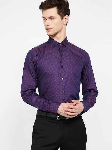 

CODE by Lifestyle Men Purple Slim Fit Printed Formal Shirt