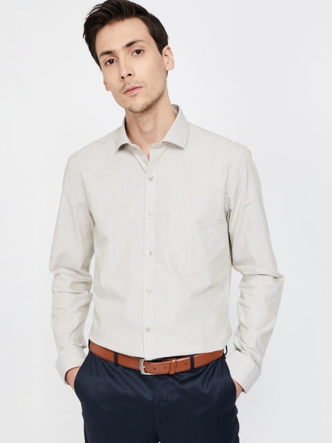 

CODE by Lifestyle Men Beige Slim Fit Solid Formal Shirt