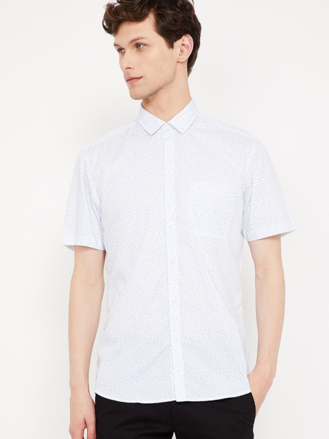 

CODE by Lifestyle Men White & Blue Regular Fit Printed Casual Shirt