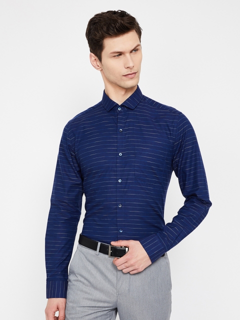 

CODE by Lifestyle Men Navy Blue Slim Fit Striped Formal Shirt