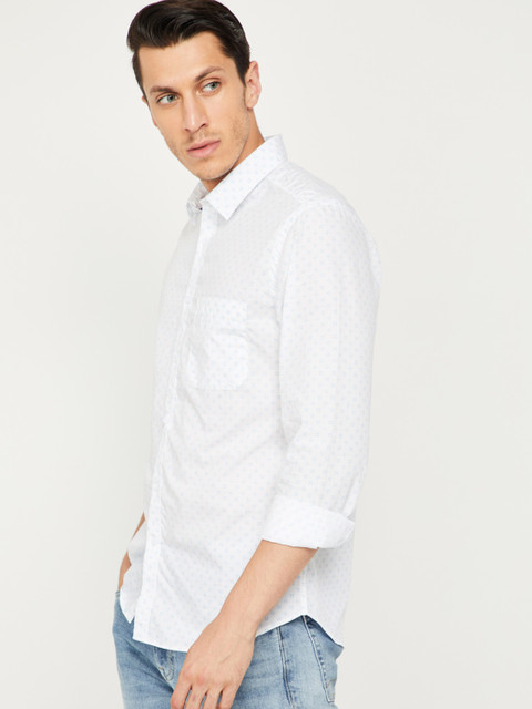 

CODE by Lifestyle Men White Slim Fit Printed Casual Shirt