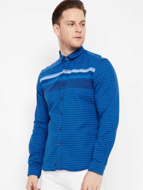 

CODE by Lifestyle Men Navy Blue Regular Fit Striped Casual Shirt