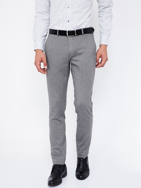 

CODE by Lifestyle Men Beige Skinny Fit Solid Regular Trousers, Grey