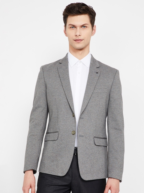 

CODE Men Grey Melange Solid Single Breasted Super Slim-Fit Blazer