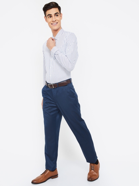 

CODE by Lifestyle Men Blue Regular Fit Solid Formal Trousers