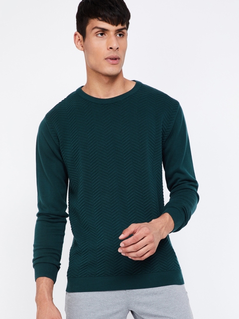 

CODE by Lifestyle Men Green Self Design Sweater