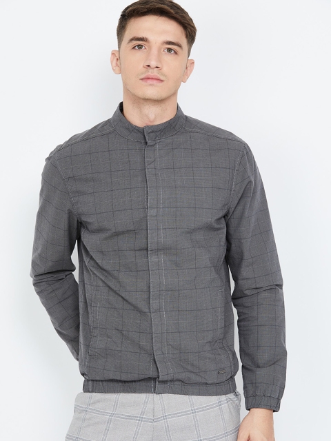 

CODE by Lifestyle Men Grey Checked Bomber Jacket