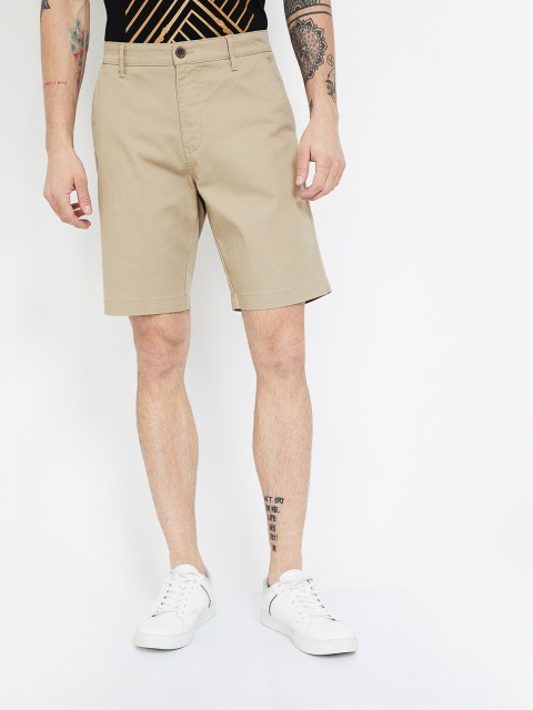 

CODE by Lifestyle Men Beige Self Design Regular Fit Regular Shorts