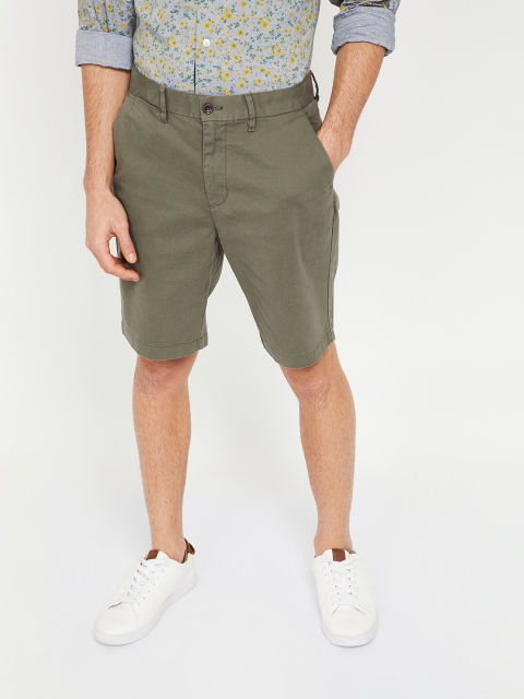 

CODE by Lifestyle Men Olive Green Solid Regular Fit Regular Shorts