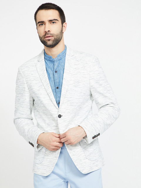 

CODE by Lifestyle Men Grey Melange Solid Regular Fit Single-Breasted Casual Blazer