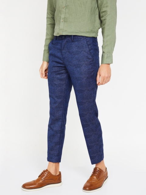 

CODE by Lifestyle Men Navy Blue Slim Fit Self Design Chinos
