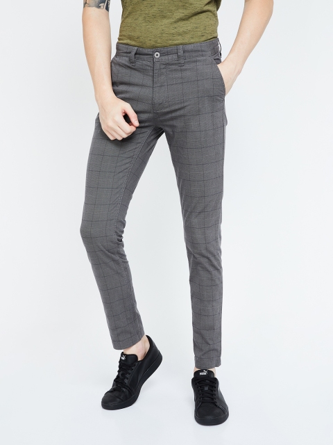 

CODE by Lifestyle Men Grey Slim Fit Checked Chinos