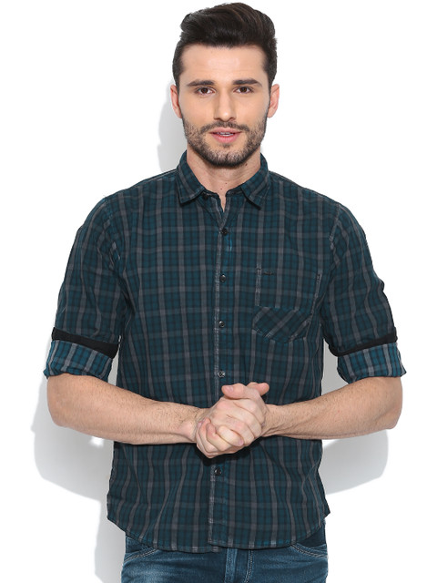 

Pepe Jeans Green Checked Semi Fit Casual Shirt