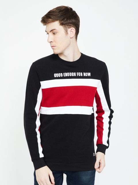 

Bossini Men Black & Red Colourblocked Sweatshirt