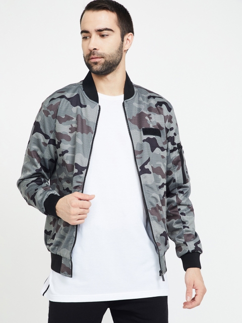 

Bossini Men Grey & Taupe Camouflage Printed Sweatshirt