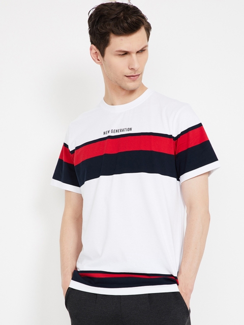 

Bossini Men White & Red Printed Round Neck T-shirt