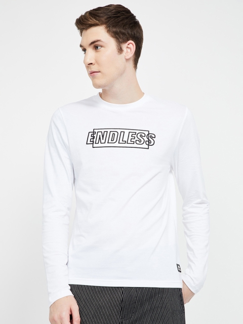 

Bossini Men White Printed Round Neck T-shirt