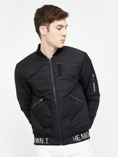 

Bossini Men Black Solid Bomber Jacket
