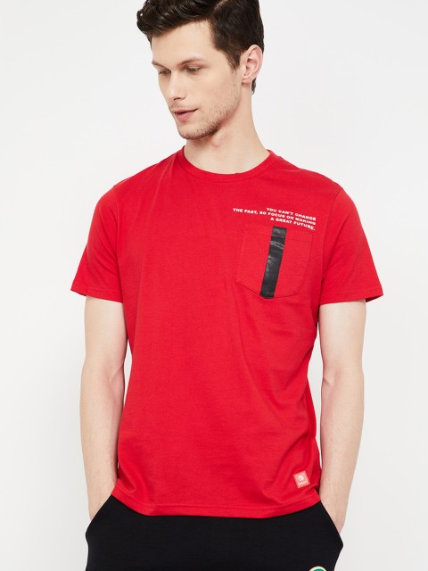 

Bossini Men Red Printed Round Neck T-shirt