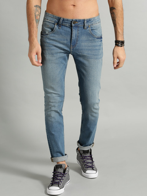 

The Roadster Lifestyle Co Men Blue Skinny Fit Mid-Rise Clean Look Stretchable Jeans