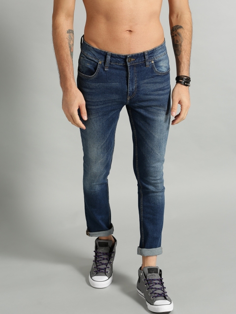 Men Blue Skinny Fit Mid-Rise Clean Look Stretchable Jeans