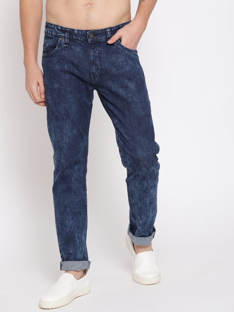 

Roadster Men Navy Blue Slim Fit Acid Wash Clean Look Stretchable Jeans