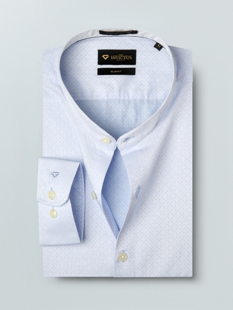 

INVICTUS Men Blue Slim Fit Self Design Casual Supima Cotton Shirt