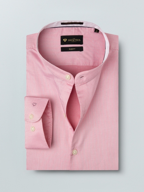 

INVICTUS Men Pink Slim Fit Self Design Formal Supima Cotton Shirt