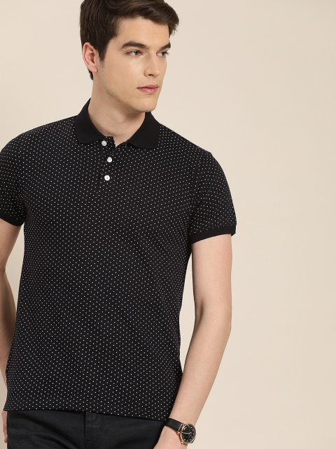 

INVICTUS Men Black Printed Slim Fit Polo Collar T-shirt