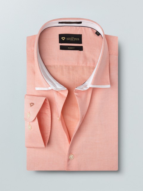 

INVICTUS Men Orange Slim Fit Self Design Formal Shirt