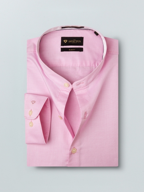 

INVICTUS Men Pink Slim Fit Solid Formal Supima Cotton Shirt