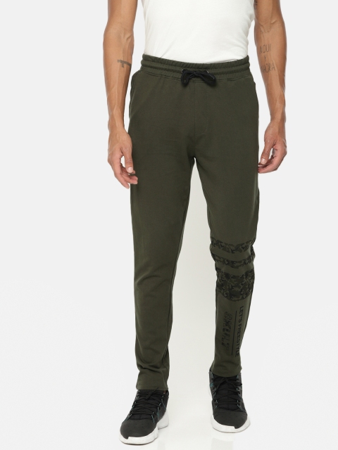 

SKULT by Shahid Kapoor Men Olive Green Solid Track Pants