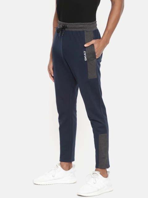 

SKULT by Shahid Kapoor Men Navy Blue Solid Regular Fit Track Pants