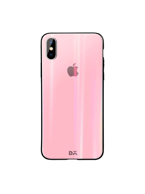 

DailyObjects Pink iPhone X Holographic Glass Case Cover