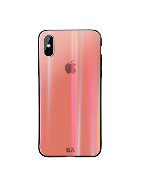 

DailyObjects Pink iPhone XS Holographic Glass Case Cover