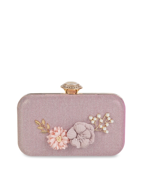 

Mochi Pink Embellished Box Clutch