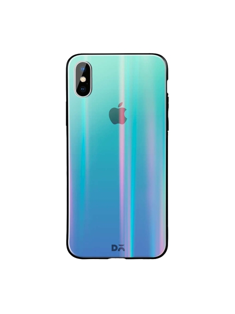 

DailyObjects Blue iPhone XS Max Holographic Glass Case Cover