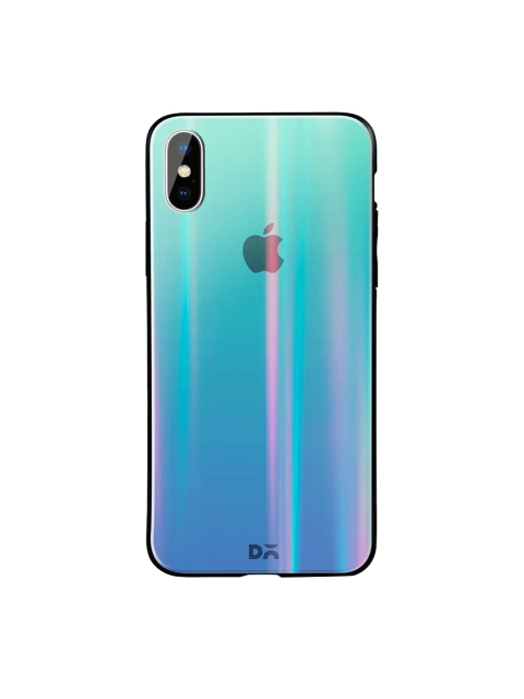 

DailyObjects Blue iPhone XS Holographic Glass Case Cover