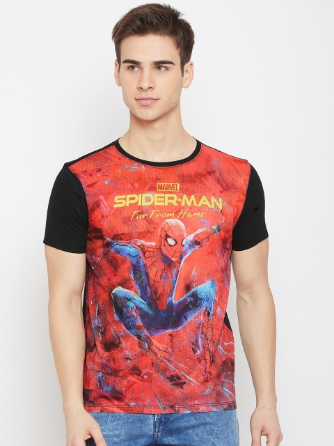 

Marvel by Wear Your Mind Men Red & Black Printed Round Neck T-shirt