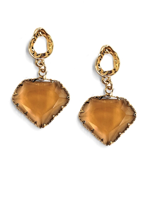 

Foxy Sperks Gold-Toned Geometric Drop Earrings
