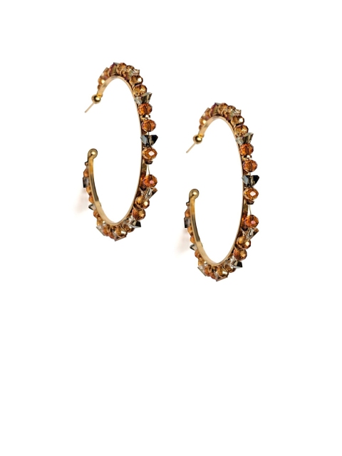 

Foxy Sperks Gold-Plated Circular Half Hoop Earrings