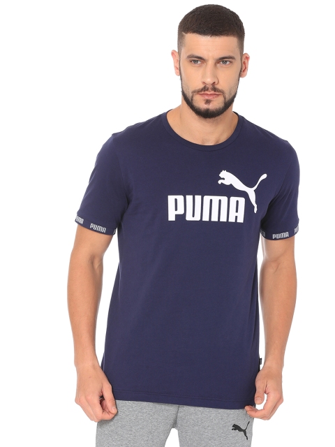 

Puma Men Blue Printed Round Neck T-shirt