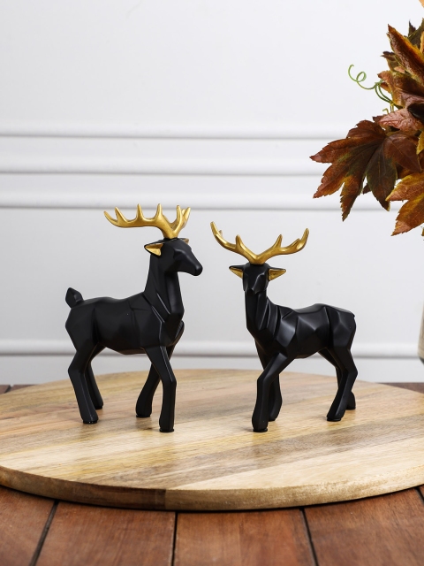 

OddCroft Set of 2 Black Reindeer Showpieces